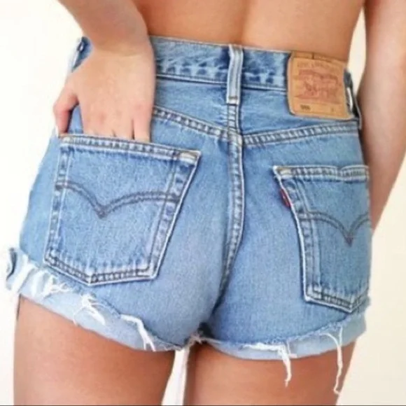 Levi’s Vintage 501 distressed cutoff denim shorts Size 29 - Picture 4 of 12